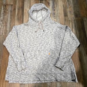Women’s Carhartt Size 2X (20W/22W) Heather Gray Relaxed Fit Hoodie Sweatshirt